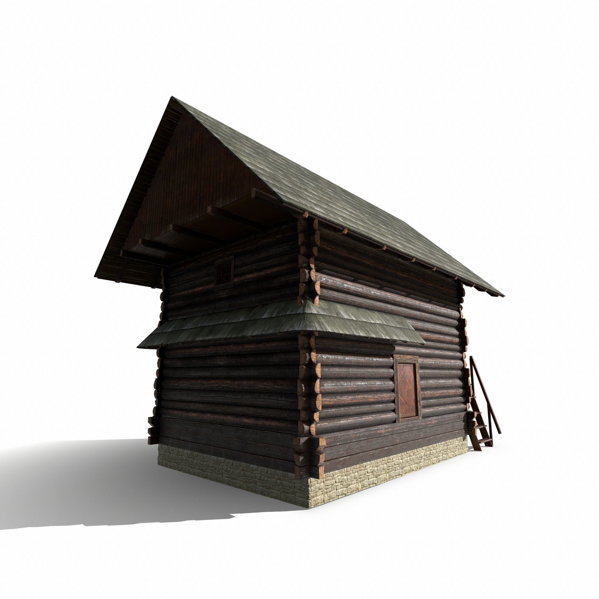 Warehouse Building - Slav Architecture Low-poly 3D model_5