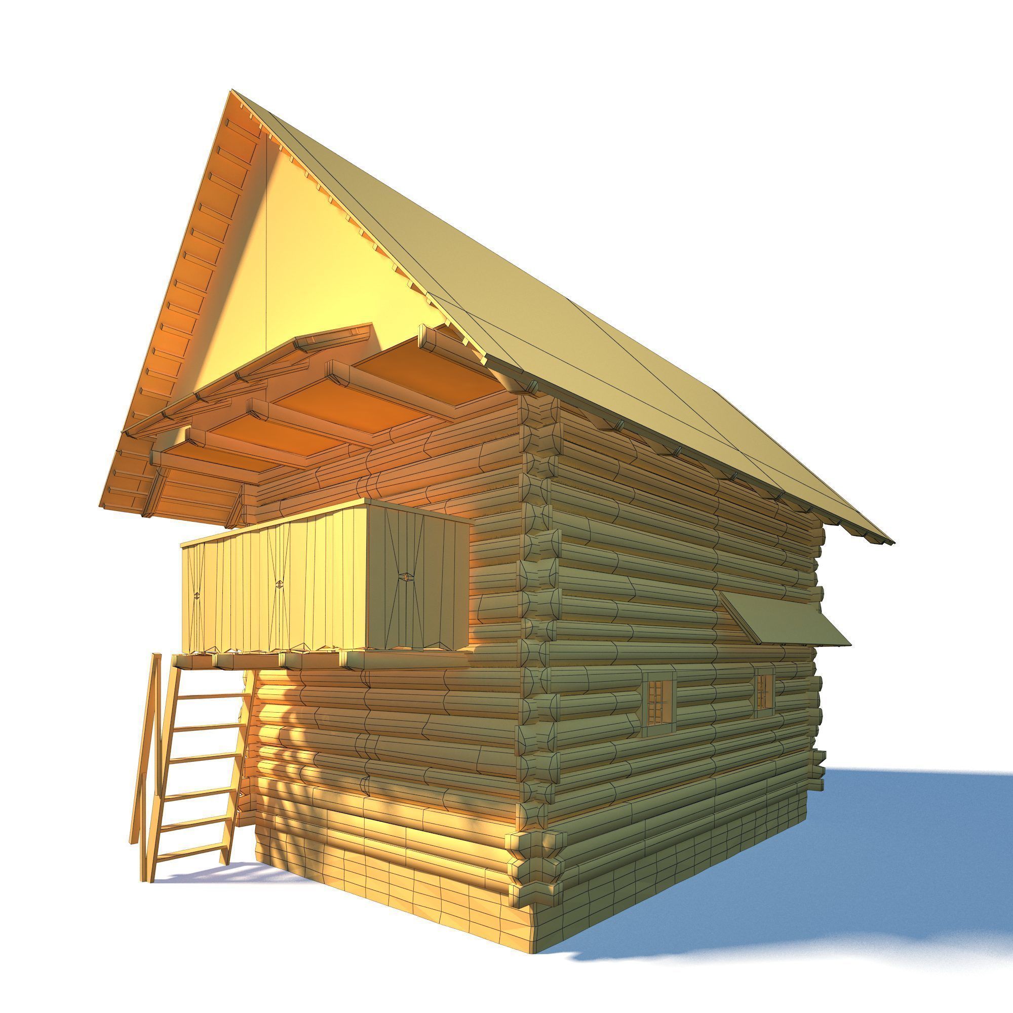 Warehouse Building - Slav Architecture Low-poly 3D model_22
