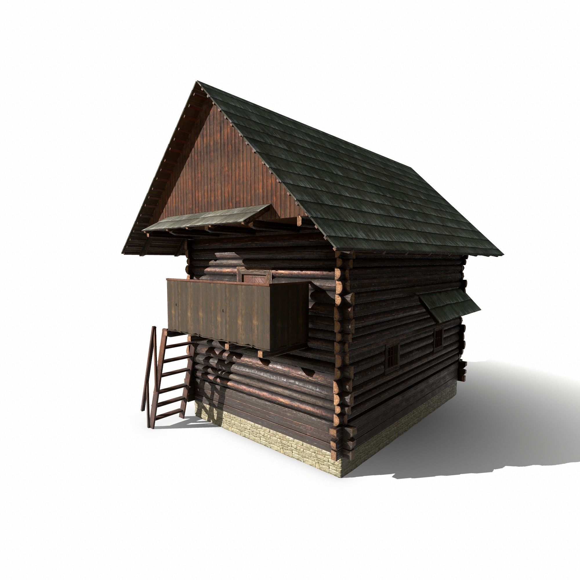 Warehouse Building - Slav Architecture Low-poly 3D model_3