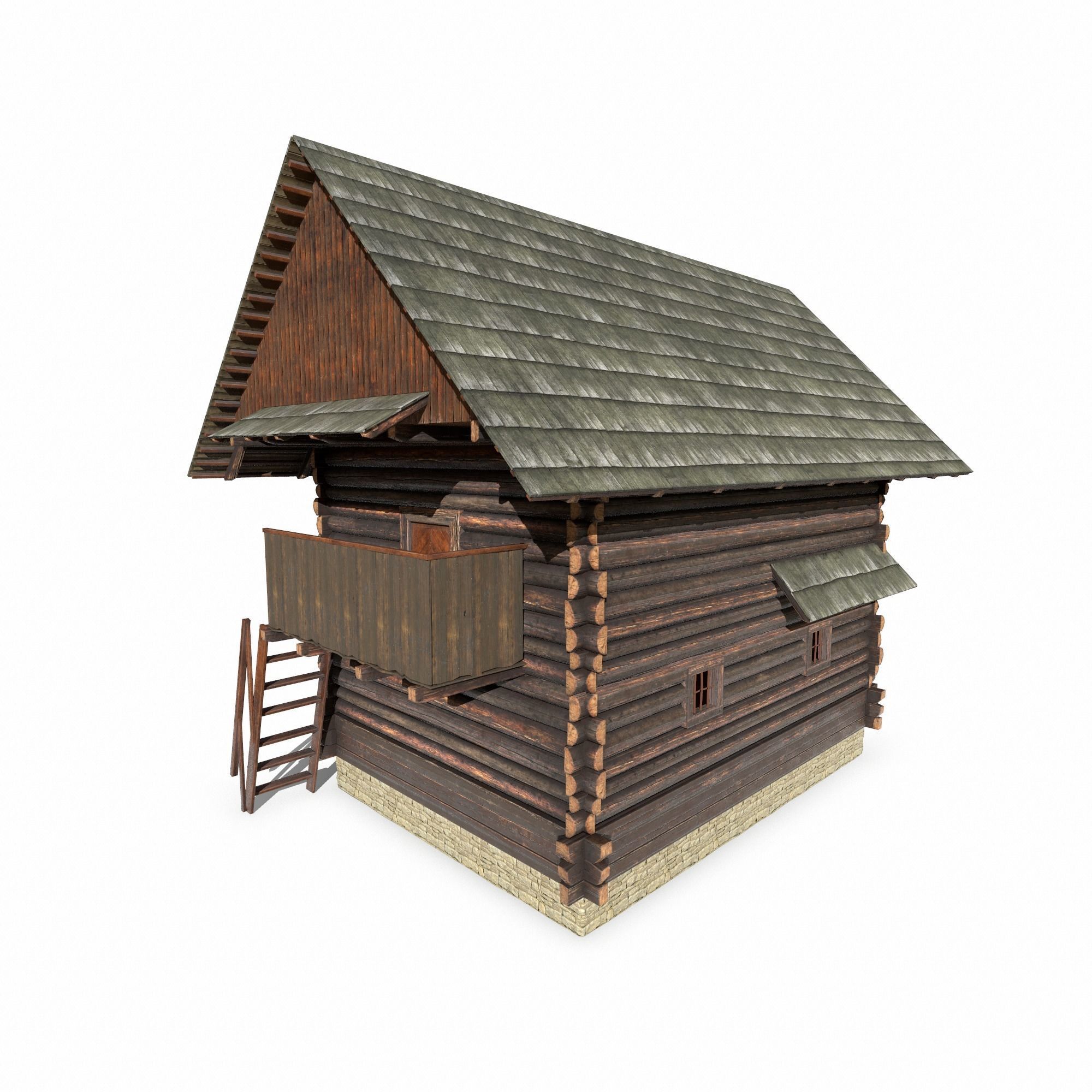 Warehouse Building - Slav Architecture Low-poly 3D model_8