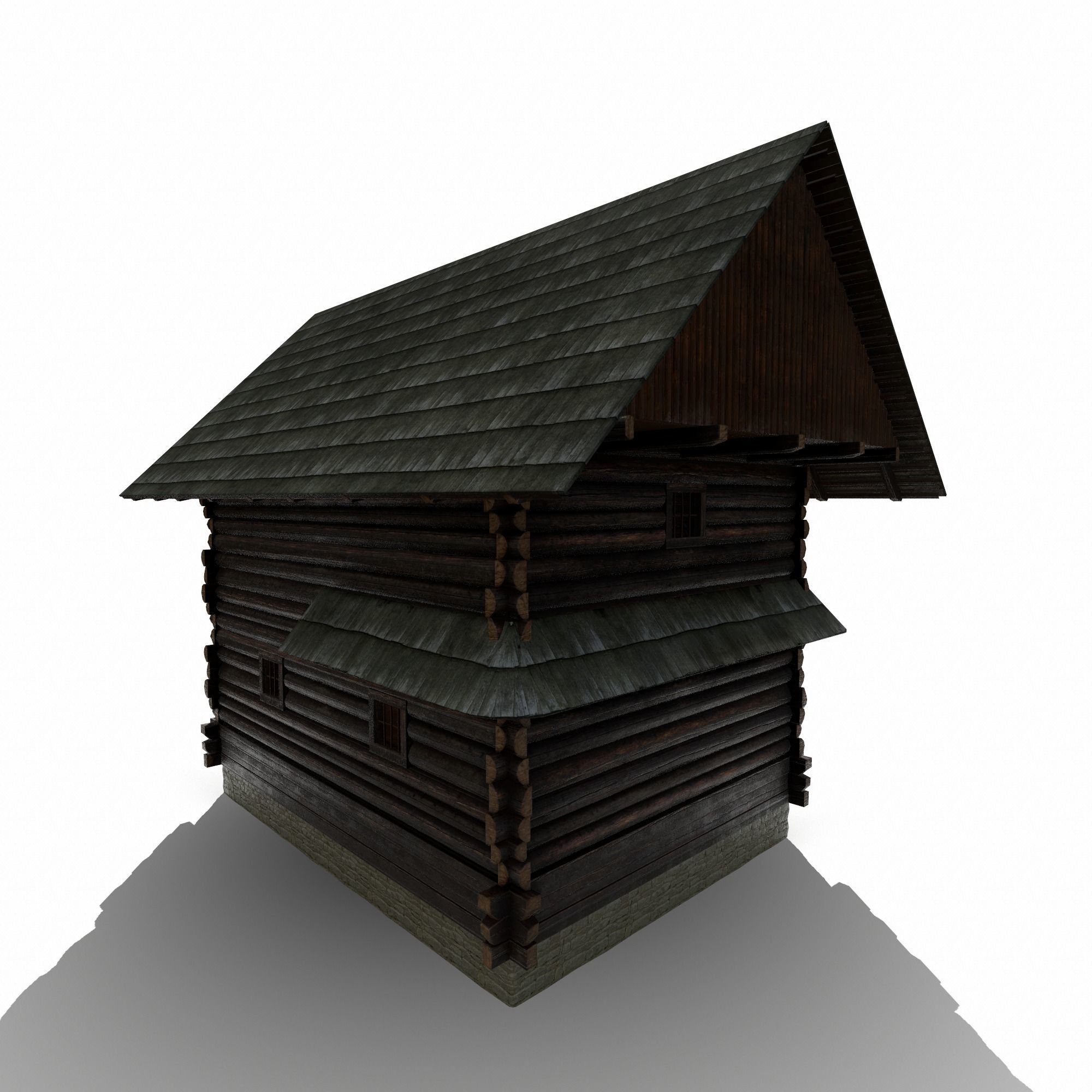 Warehouse Building - Slav Architecture Low-poly 3D model_4