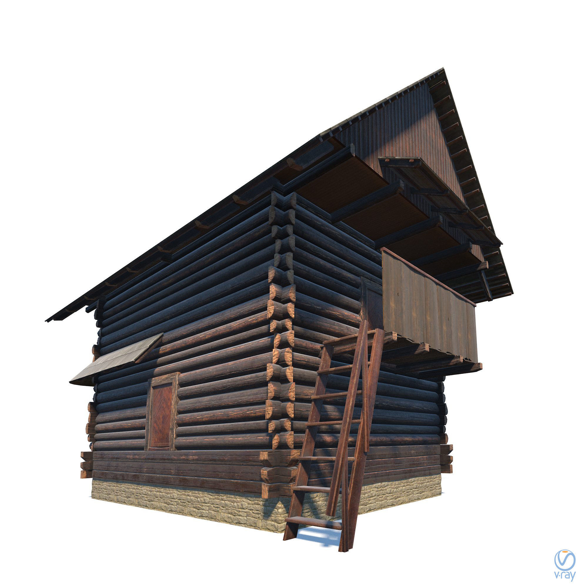 Warehouse Building - Slav Architecture Low-poly 3D model_15