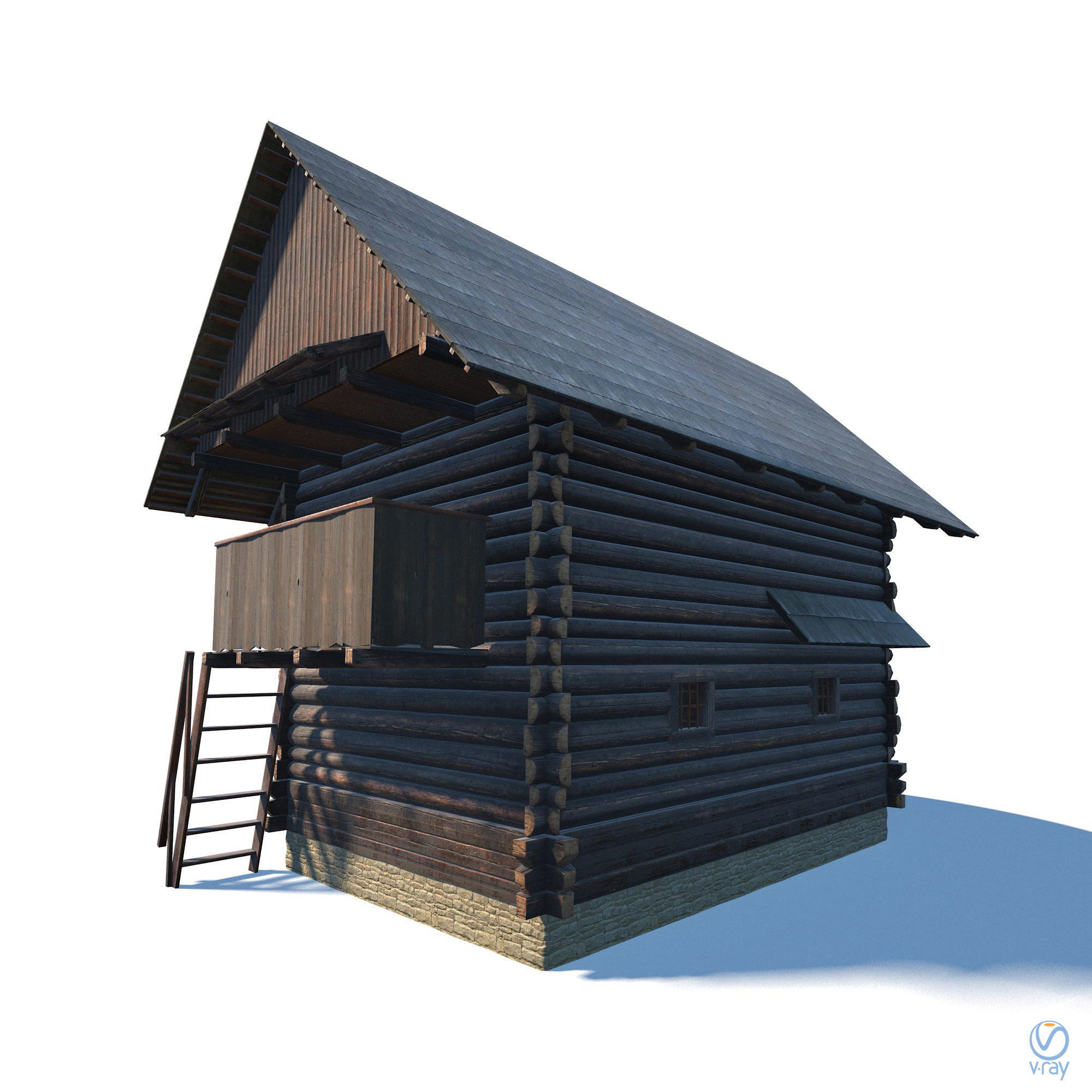 Warehouse Building - Slav Architecture Low-poly 3D model_17