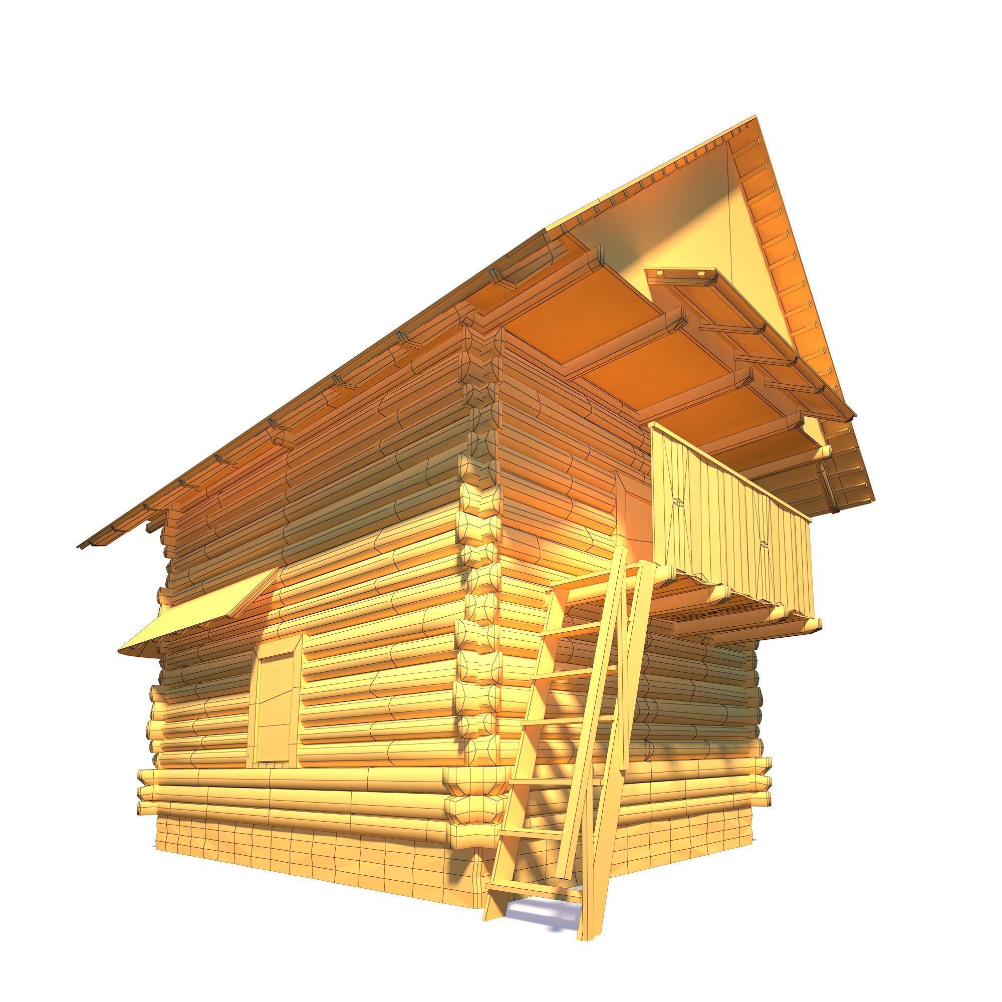 Warehouse Building - Slav Architecture Low-poly 3D model_21