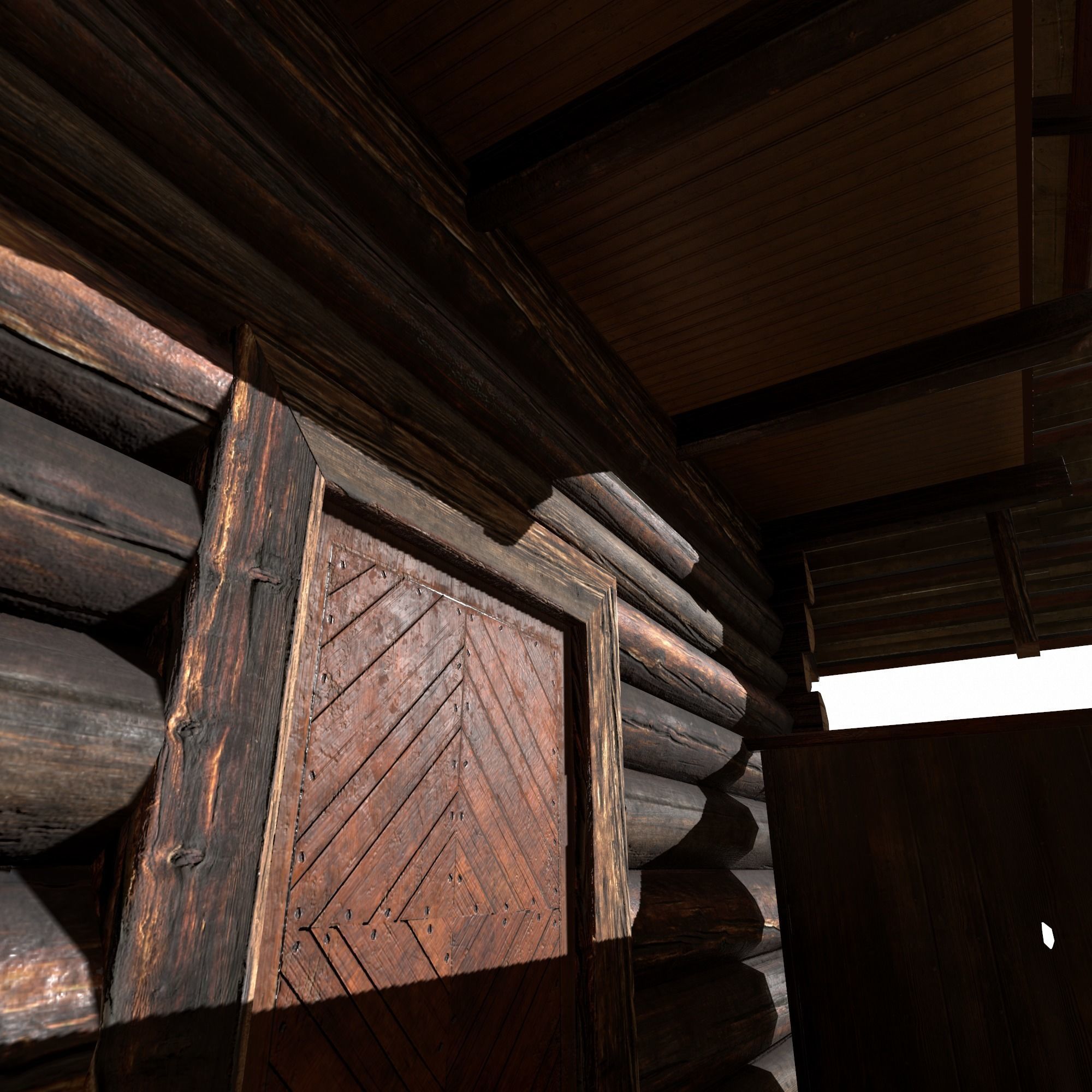 Warehouse Building - Slav Architecture Low-poly 3D model_11