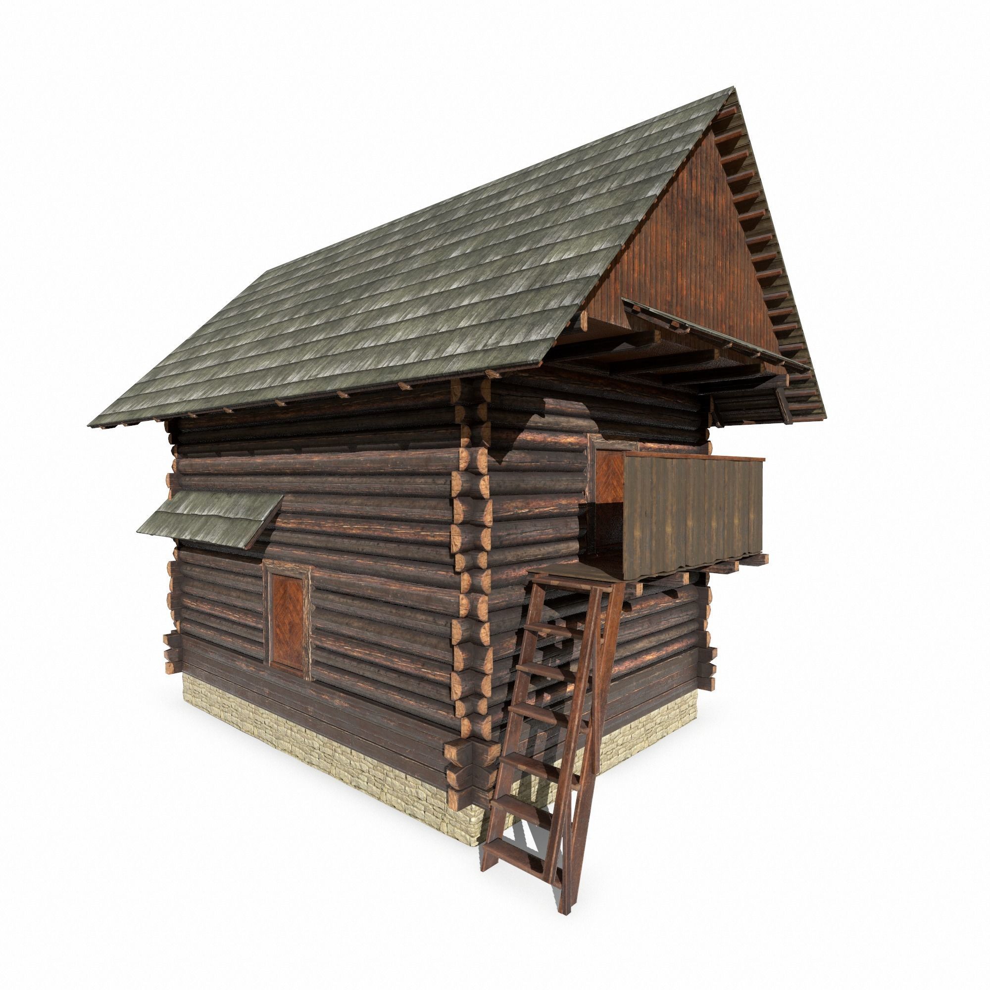 Warehouse Building - Slav Architecture Low-poly 3D model_2