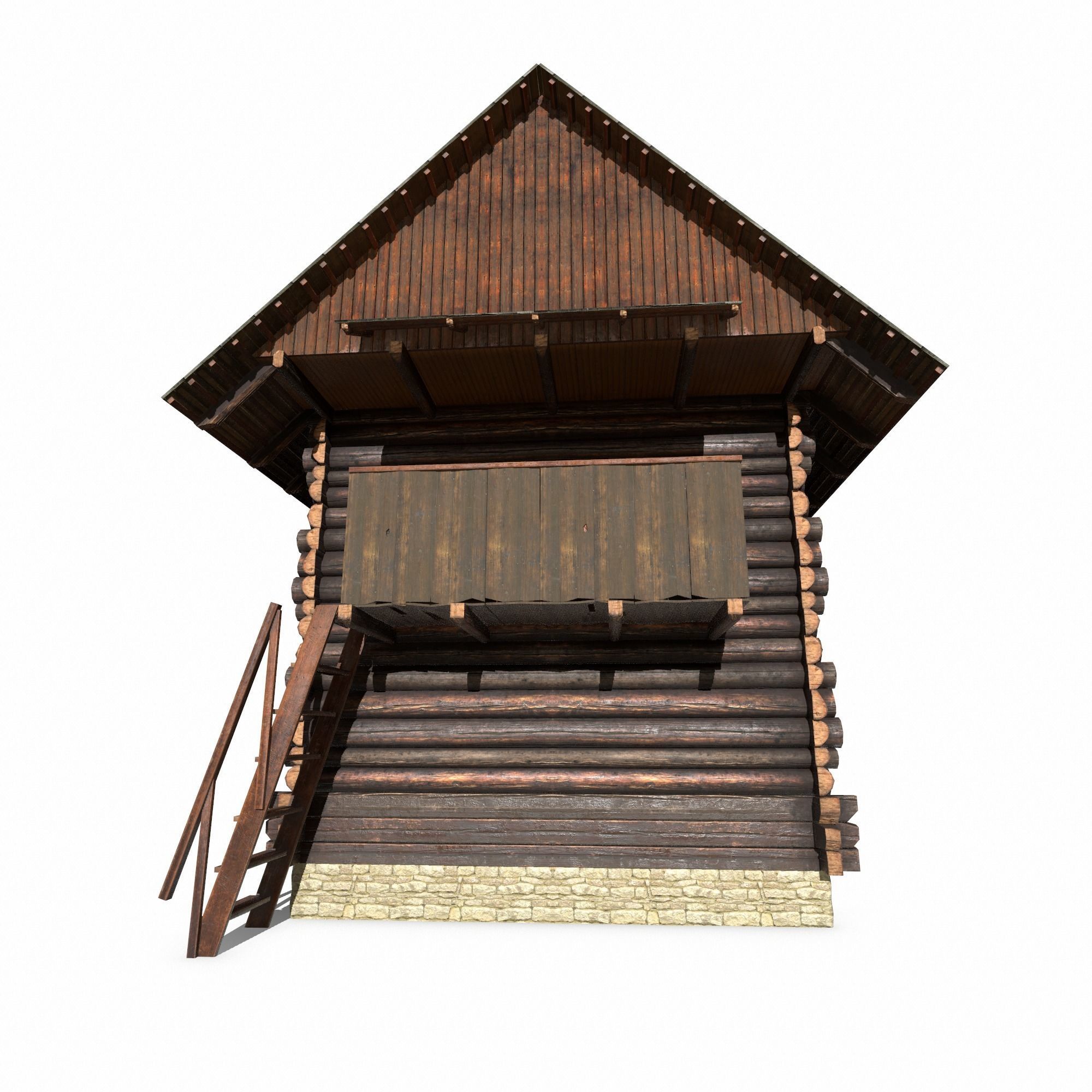 Warehouse Building - Slav Architecture Low-poly 3D model_7