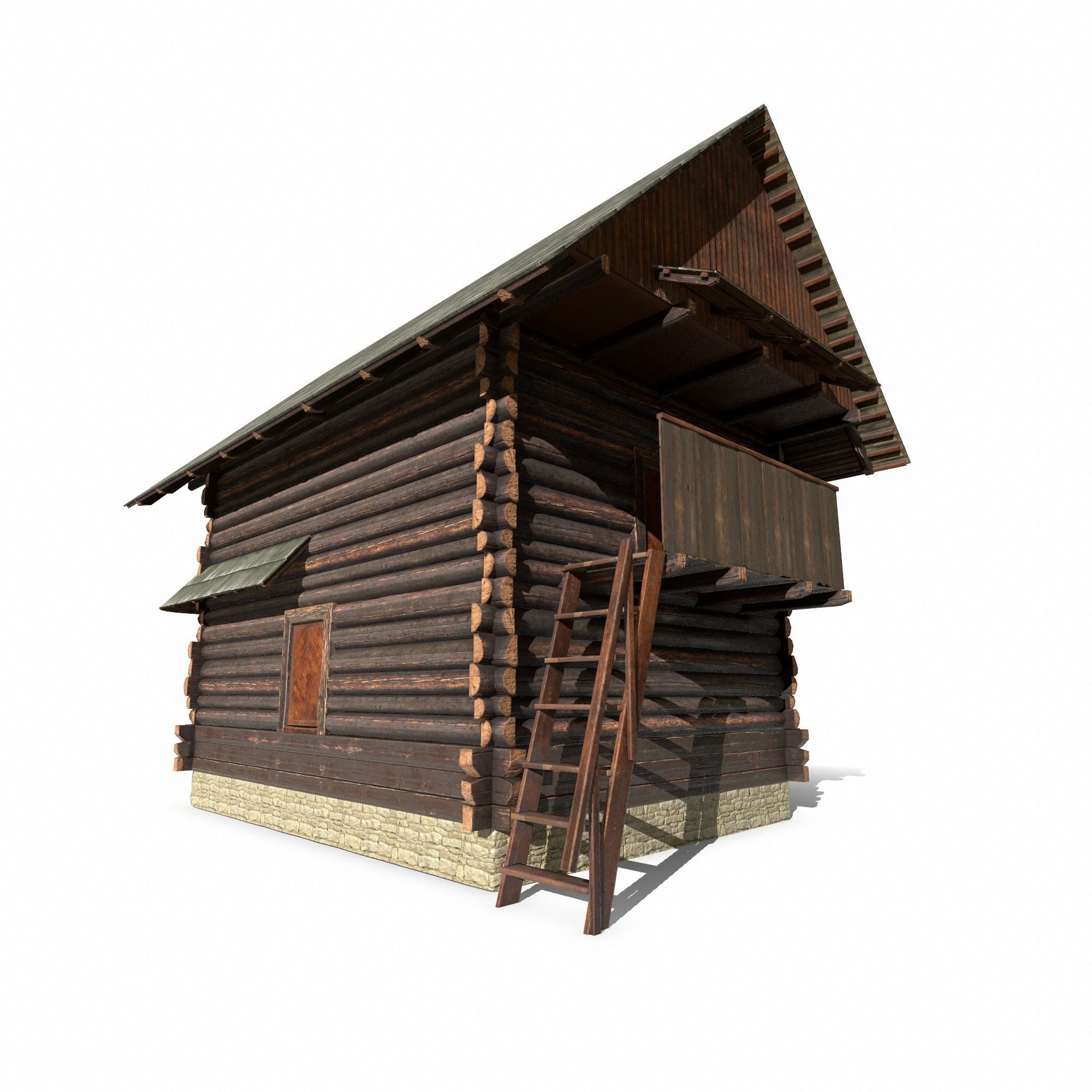 Warehouse Building - Slav Architecture Low-poly 3D model_14