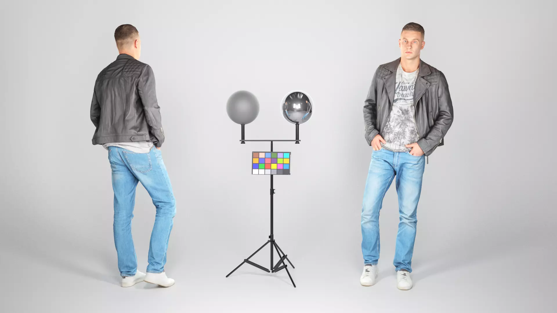 Stylish man in a leather jacket 26 Low-poly 3D model_0