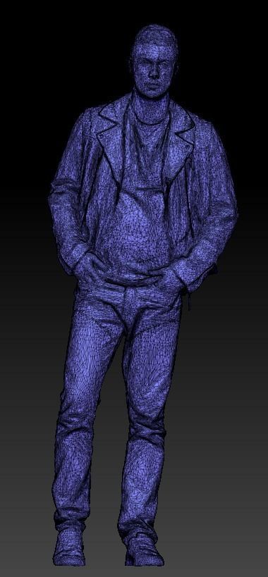 Stylish man in a leather jacket 26 Low-poly 3D model_5