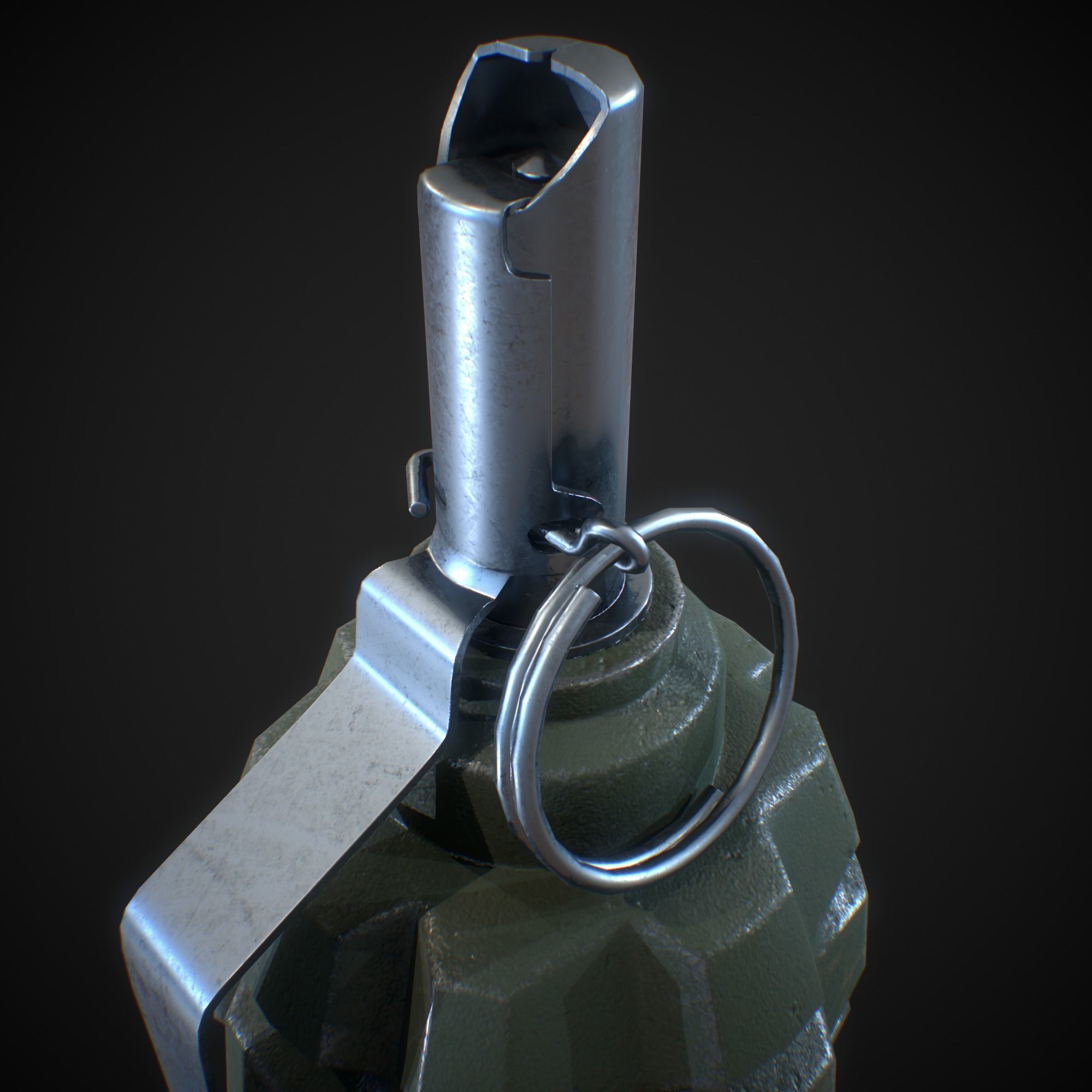 Soviet F1 grenade Low-poly 3D model_4