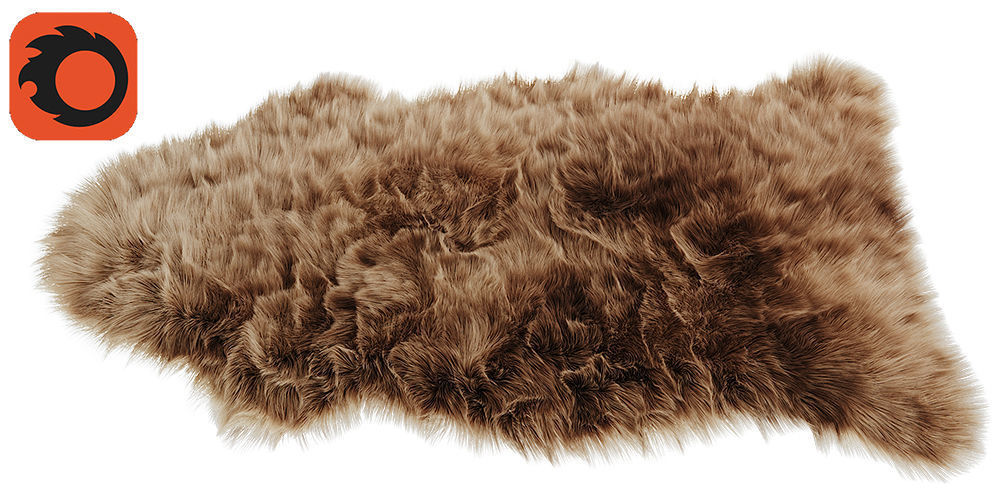 skold sheepskin rug 3D model_1