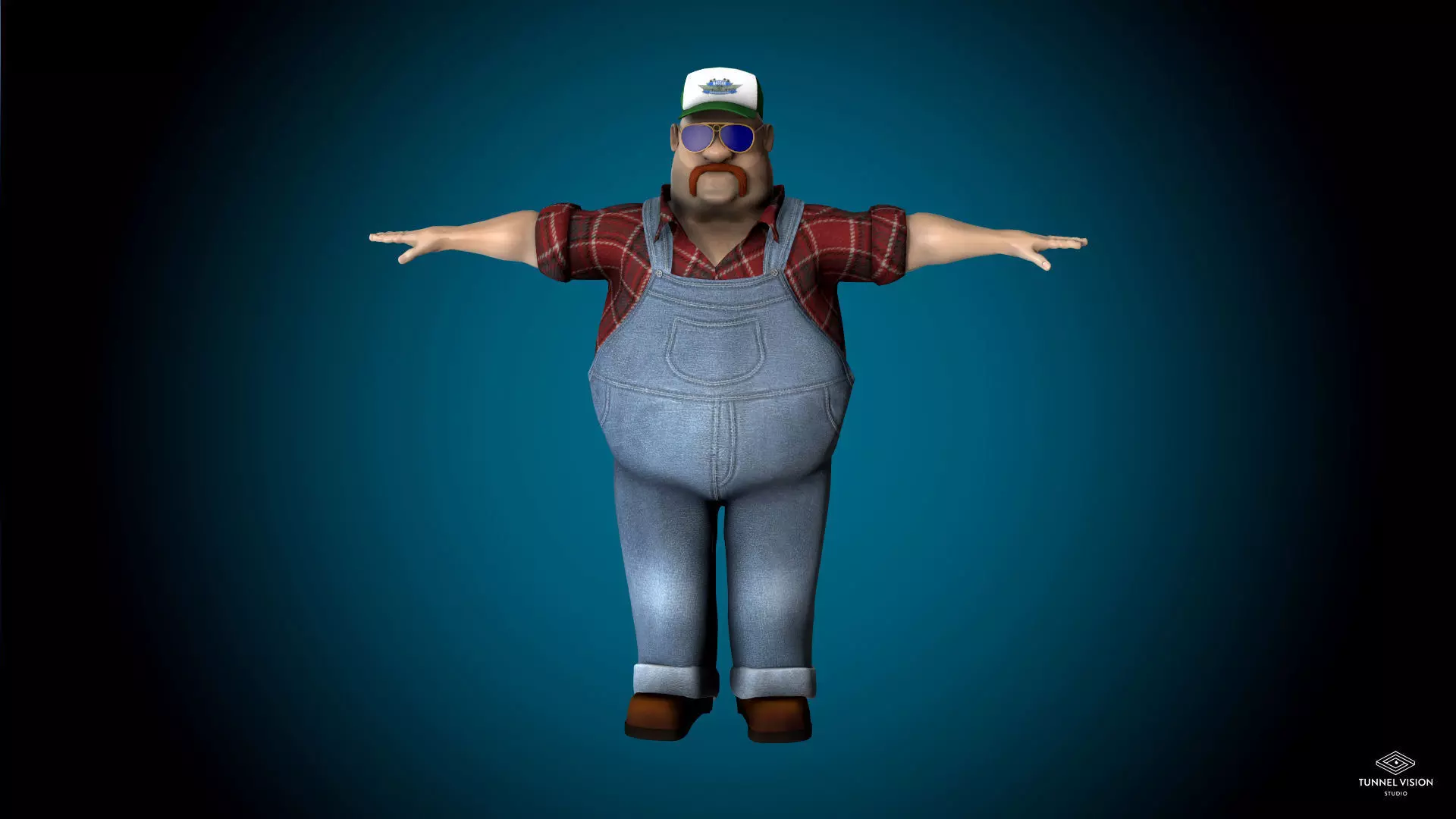 Mr Globetrotter Male Character Low-poly 3D model_0
