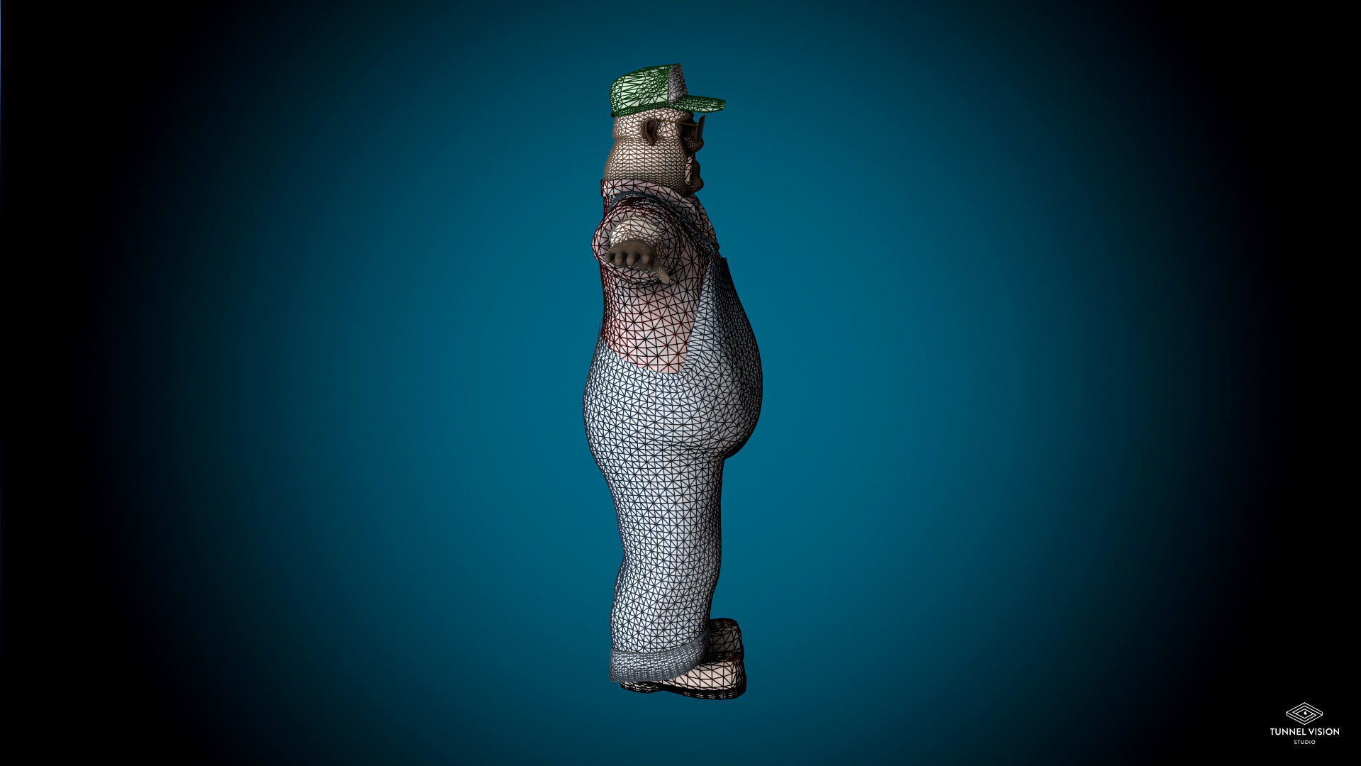 Mr Globetrotter Male Character Low-poly 3D model_7