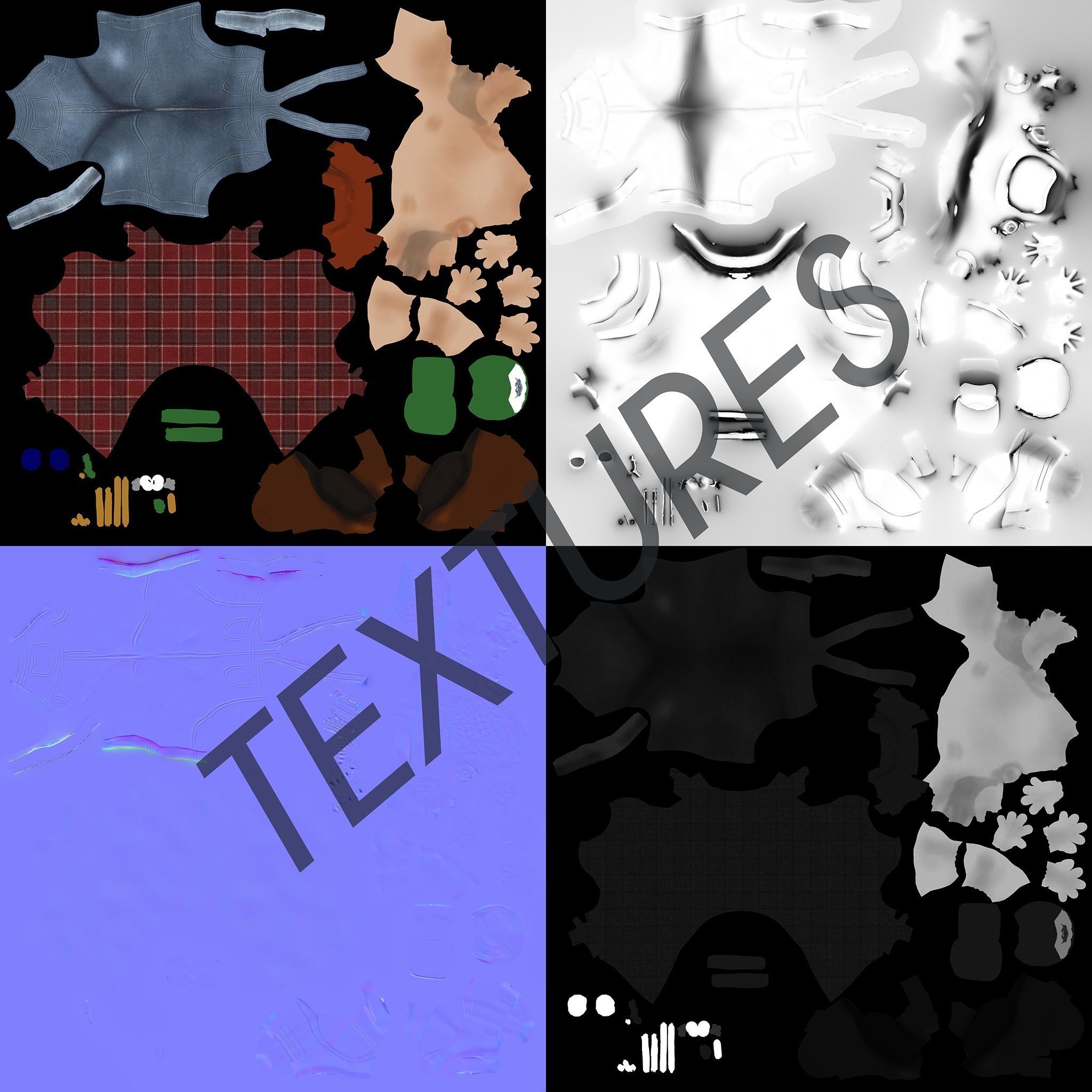 Mr Globetrotter Male Character Low-poly 3D model_8