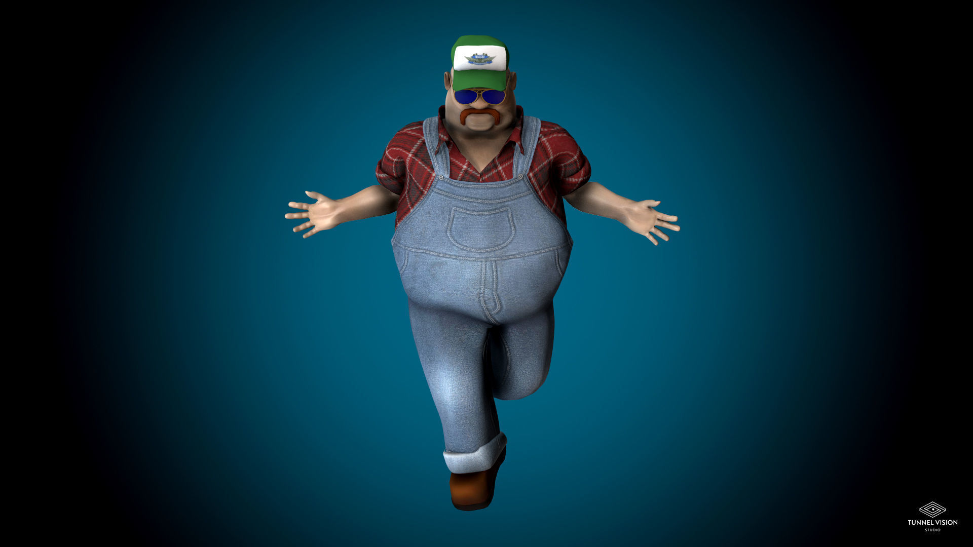 Mr Globetrotter Male Character Low-poly 3D model_3