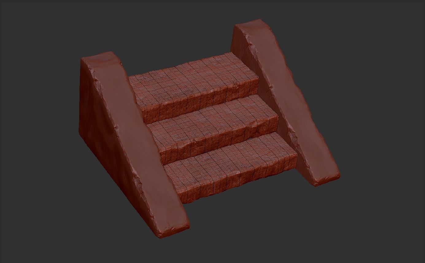 3D Stone Staircase 3D model_3