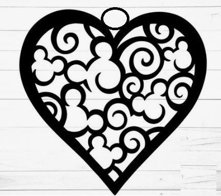 Mickey Heart Christmas ornament 3D print model_1