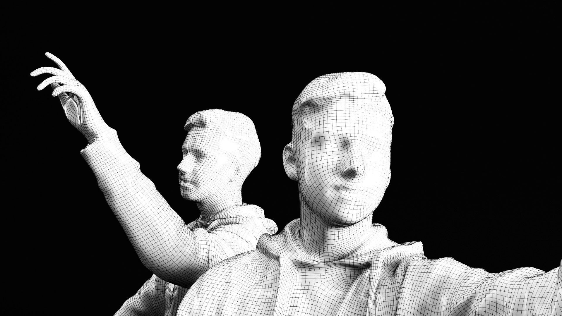 Young man on a skooter 27 Low-poly 3D model_11