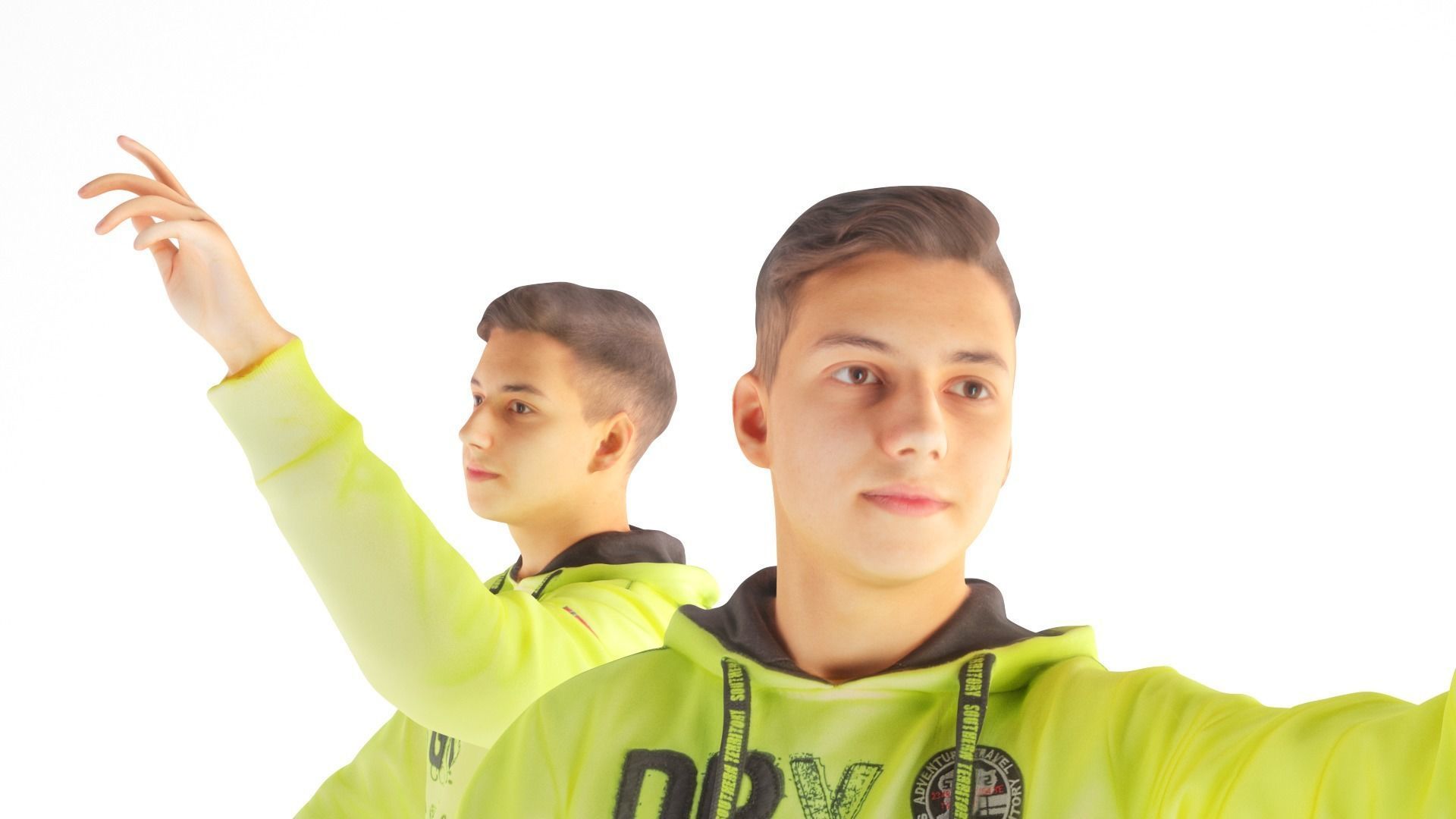 Young man on a skooter 27 Low-poly 3D model_1