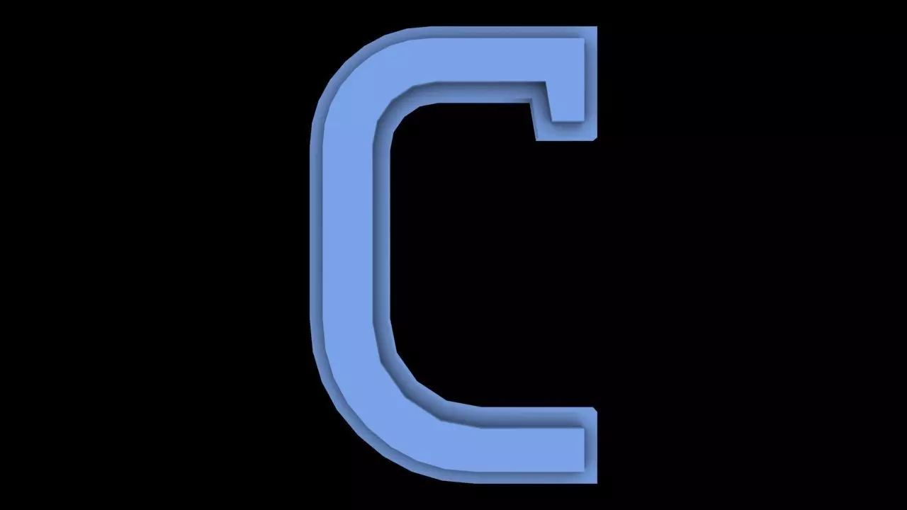 FONT-005 C - Capital Free low-poly 3D model