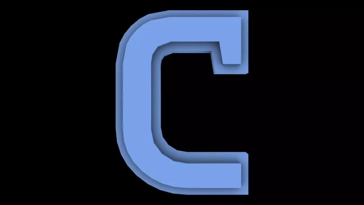 FONT-006 C - Small Free low-poly 3D model