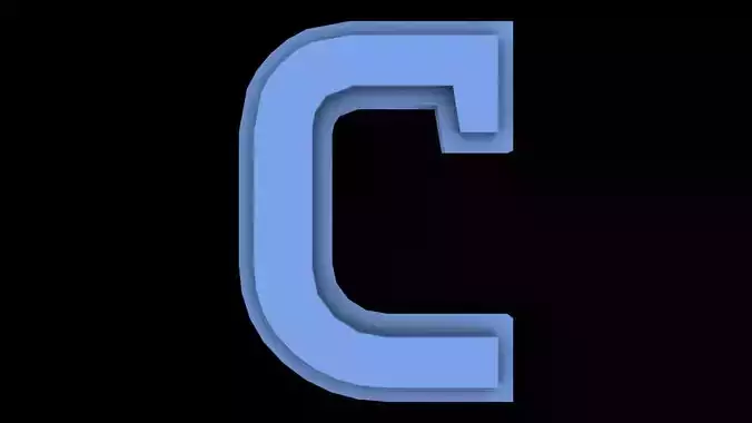 FONT-006 C - Small Free low-poly 3D model