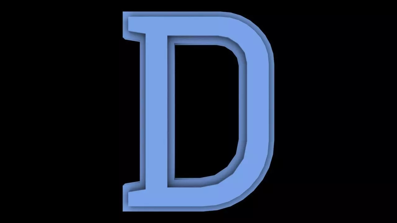 FONT-007 D - Capital Free low-poly 3D model