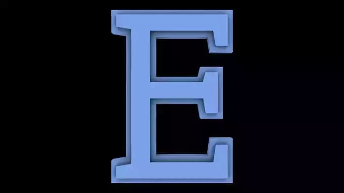 FONT-009 E - Capital Free low-poly 3D model