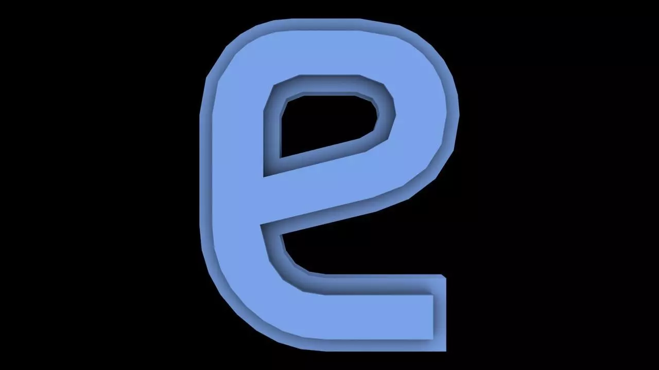 FONT-010 E - Small Free low-poly 3D model