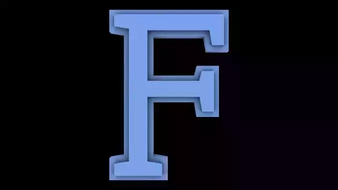 FONT-011 F - Capital Free low-poly 3D model
