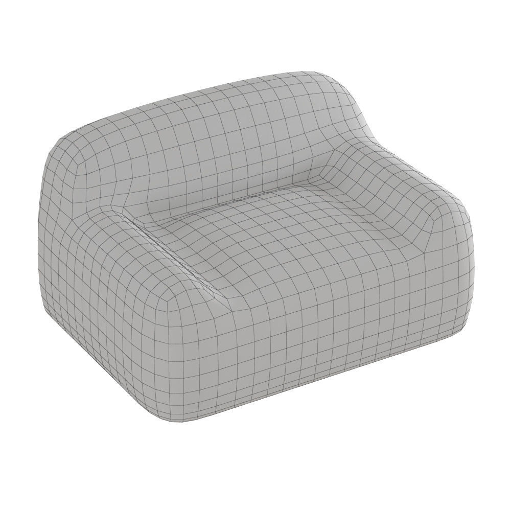 Armchair Kashmir Faux Fur 3D model_4