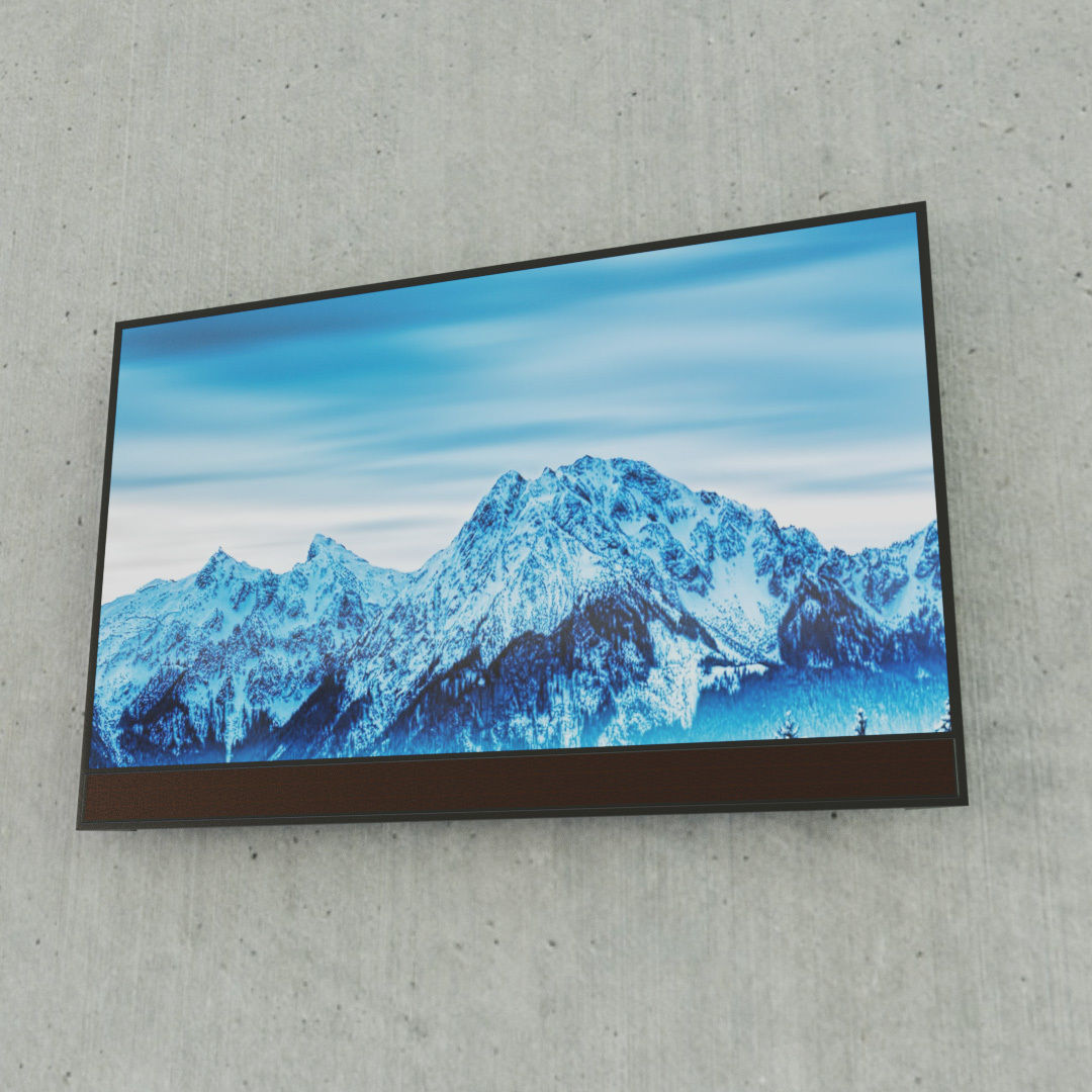 Low-Poly Flat Screen TV Low-poly 3D model_2