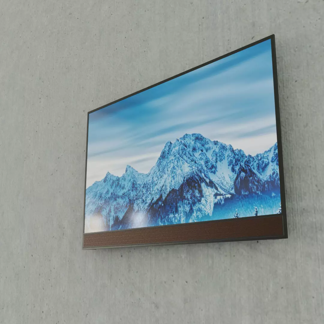 Low-Poly Flat Screen TV Low-poly 3D model_0