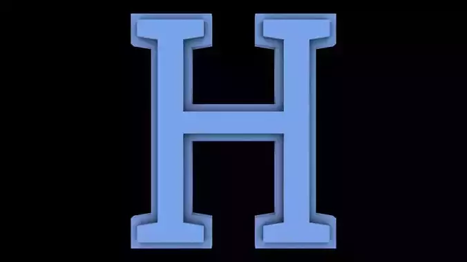 FONT-015 H - Capital Free low-poly 3D model