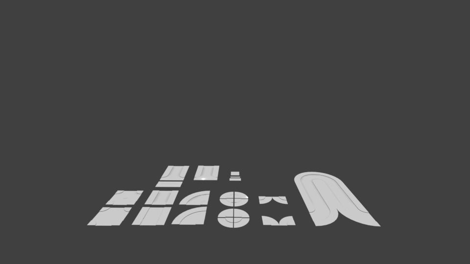 Low Poly Roads letter u Free low-poly 3D model_6