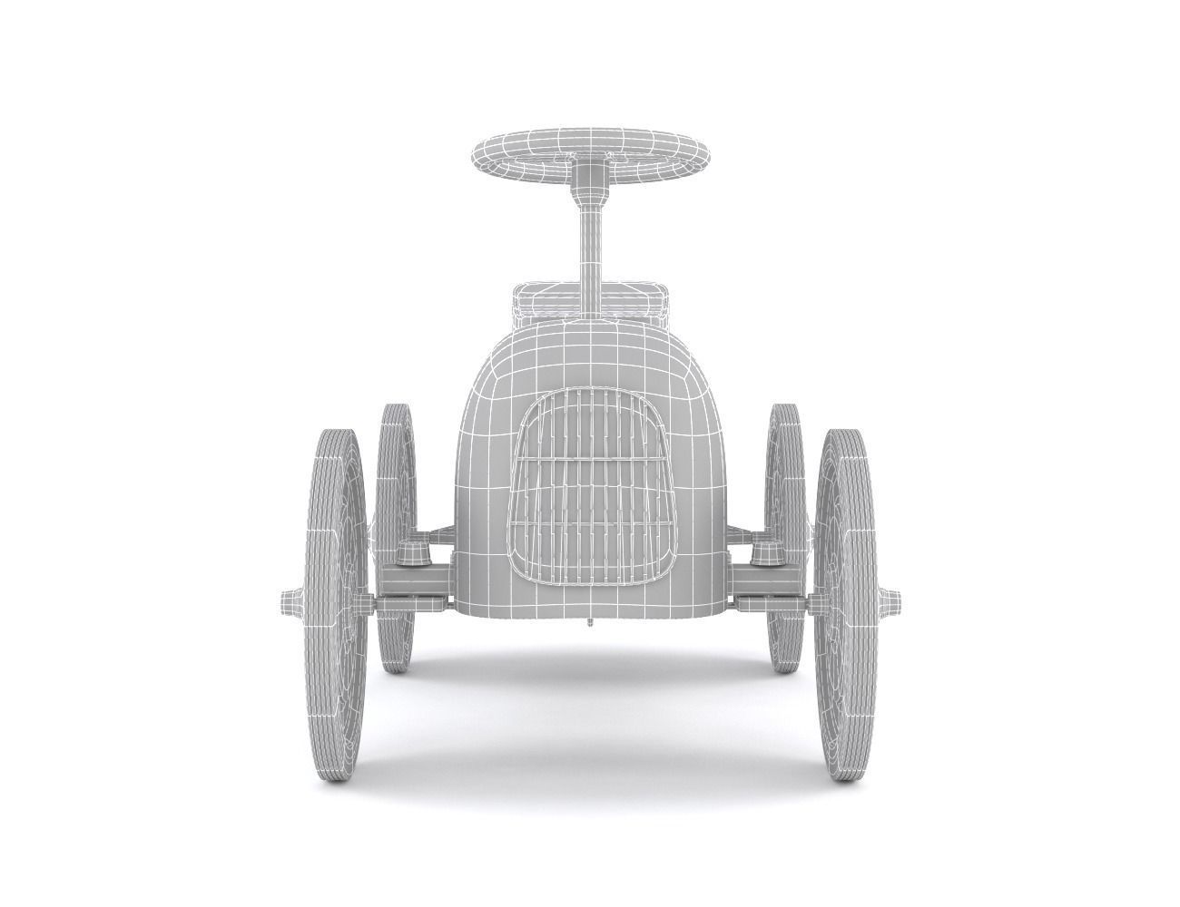 Retro Push Car 3D model_9