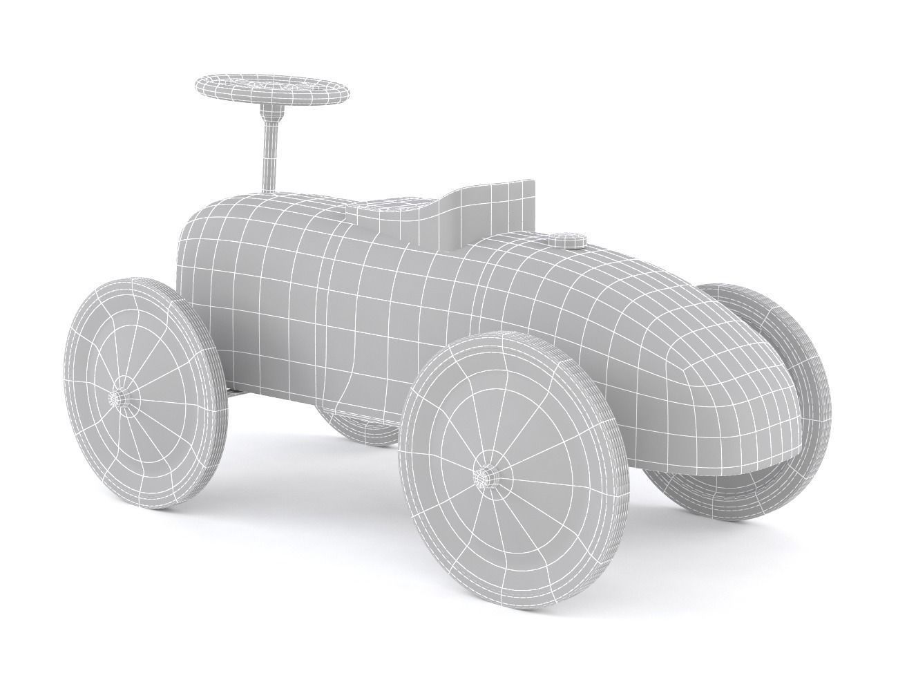Retro Push Car 3D model_10