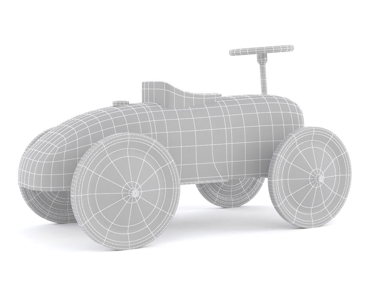 Retro Push Car 3D model_12