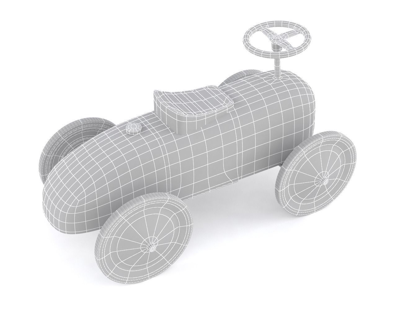 Retro Push Car 3D model_13