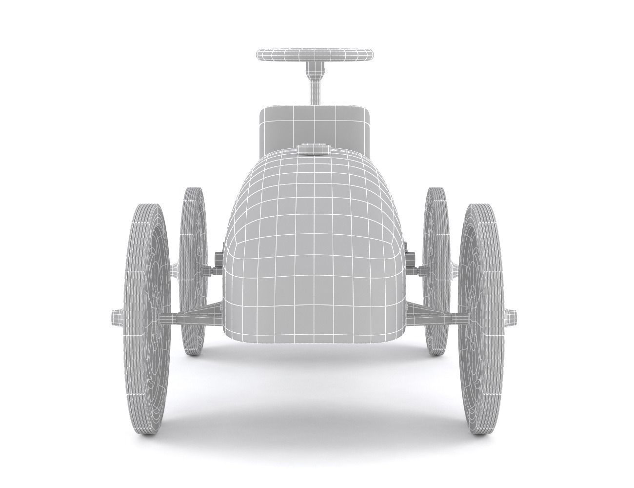 Retro Push Car 3D model_11