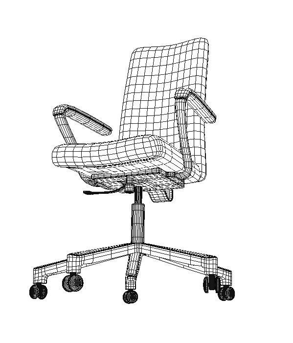 Stylish Regular Office Chair  Free 3D model_3