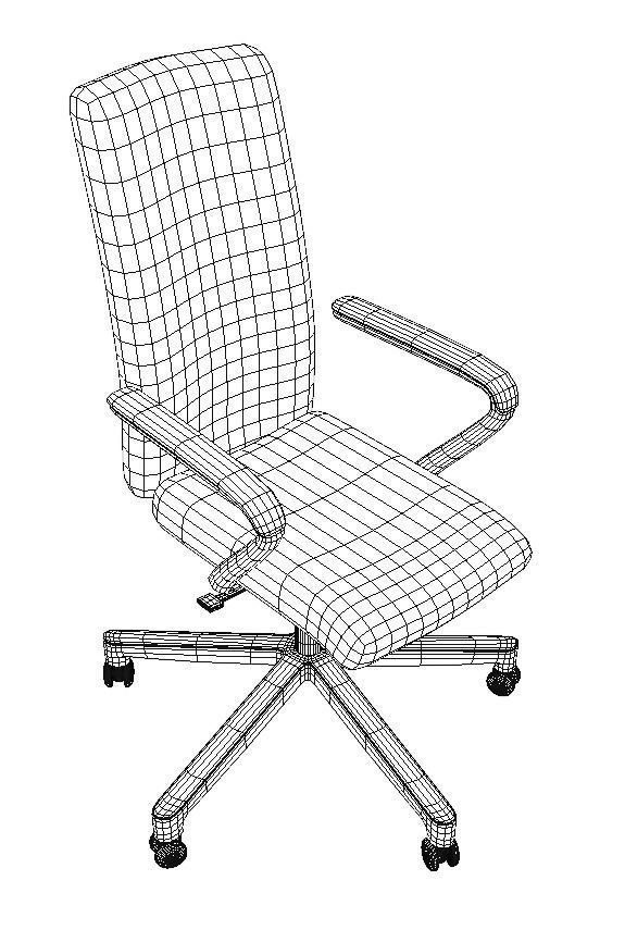 Stylish Regular Office Chair  Free 3D model_4