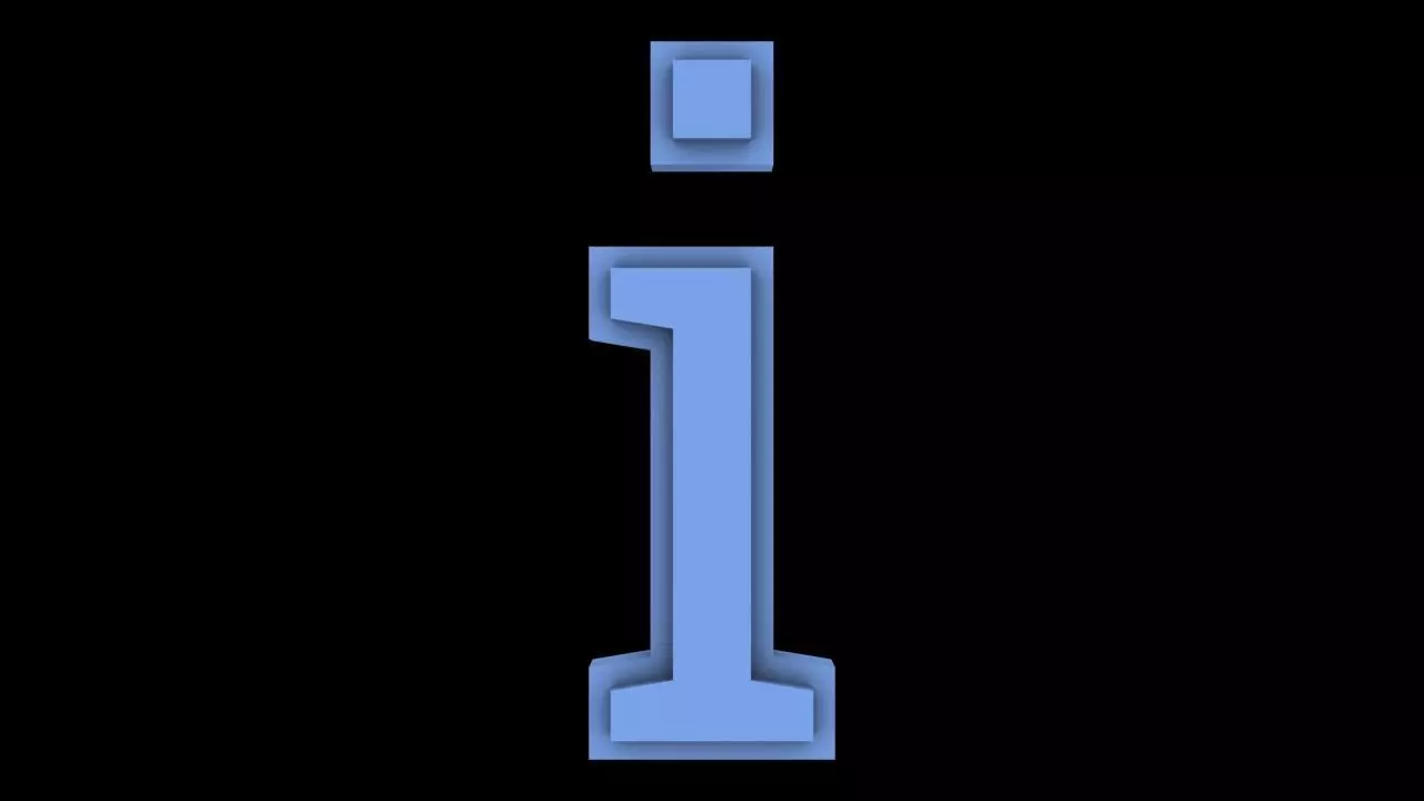 FONT-018  I - Small Free low-poly 3D model_0