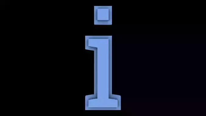 FONT-018  I - Small Free low-poly 3D model