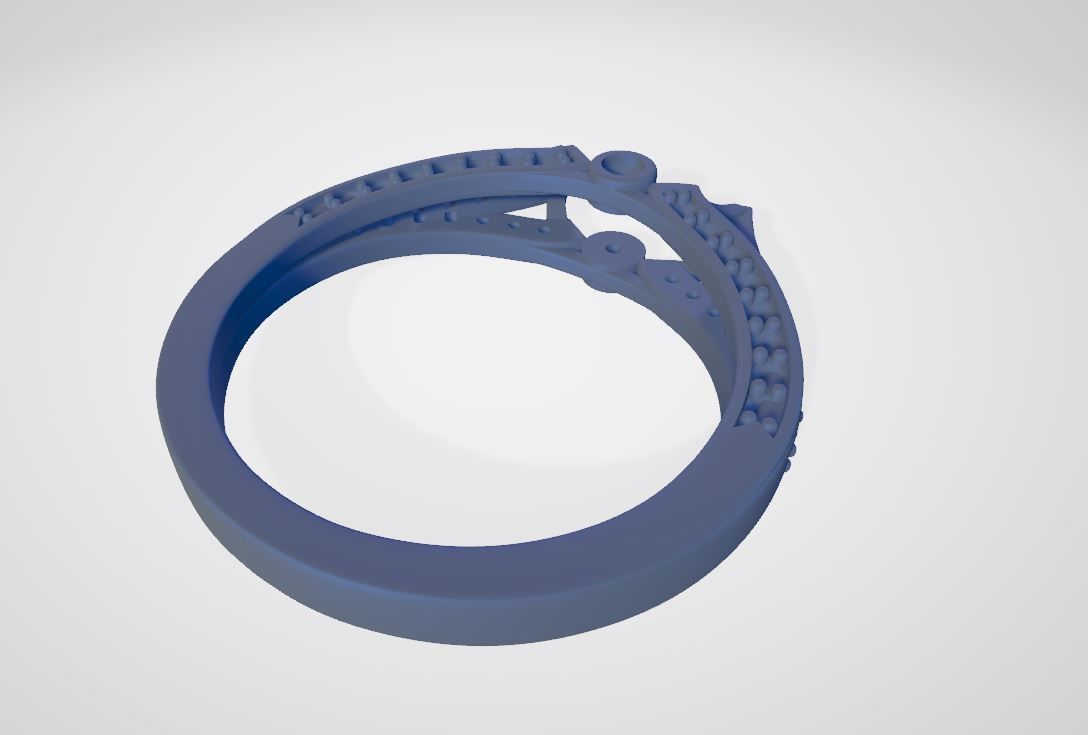 Luxury Cluster Halo Ring with Small Gems 3D print model_8