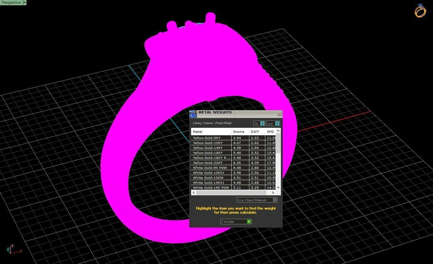 Luxury Cluster Halo Ring with Small Gems 3D print model_4