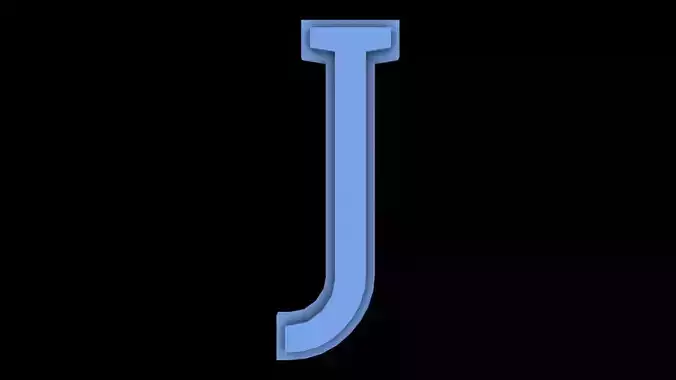 FONT-019 J - Capital Free low-poly 3D model