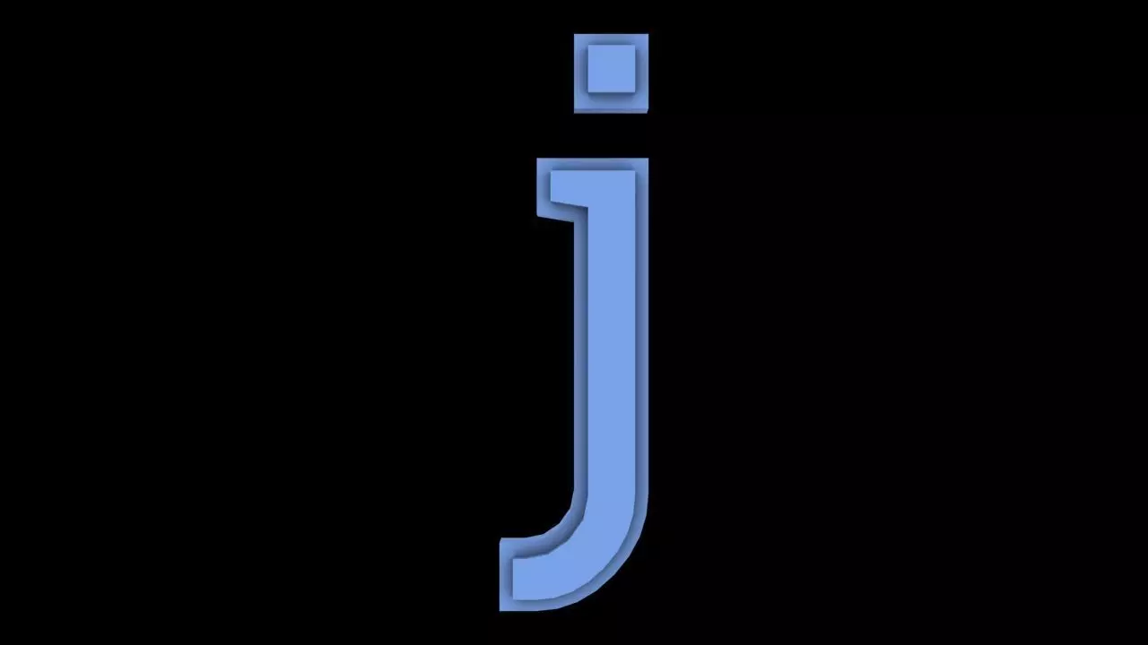 FONT-020 J - Small Free low-poly 3D model