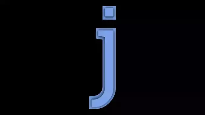 FONT-020 J - Small Free low-poly 3D model